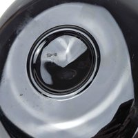 Vintage Black Glass Trinket Dish with Handle: Art Deco Vanity Tray