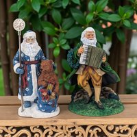 Vintage Pipka Santa Set: Russian and Irish Limited Edition Holiday Figurines