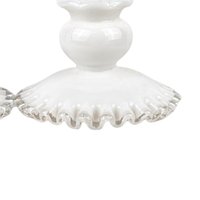 Vintage Fenton Silver Crest Milk Glass Candle Holders: Taper Candle Pair