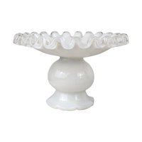 Vintage Fenton Silver Crest Milk Glass Candle Holders: Taper Candle Pair