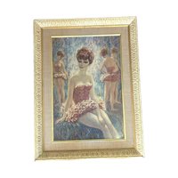 Vintage Ballerina Prints: Framed Ballet Wall Art - Pink & Blue