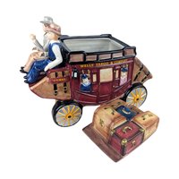 Wells Fargo Stagecoach Cookie Jar: Ceramic Western Decor Collectible