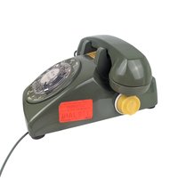 Vintage 1970s Olive Green Rotary Desk Phone: Mid Century Decor Prop