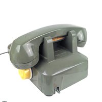Vintage 1970s Olive Green Rotary Desk Phone: Mid Century Decor Prop