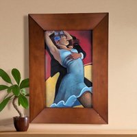 Vintage "Scarlet Dancer" Tango Print by Bill Brauer, Framed Wall Art