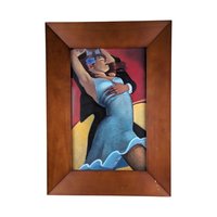 Vintage "Scarlet Dancer" Tango Print by Bill Brauer, Framed Wall Art