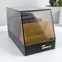 Vintage 1980s Floppy Disk Holder: SRW Microdex 50 Desk Organizer