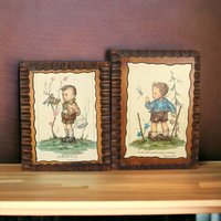 Vintage Wood Wall Plaques: Psalms & Peter, Children's Religious Decor