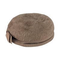 1960s Taupe Fur Felt Pillbox Hat: Vintage BelMar Bow Toque