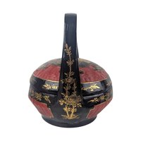 Vintage Chinese Wedding Basket: Hand-Painted Bamboo Bakul Sia