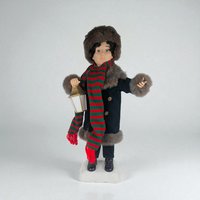 Vintage Animated Caroler Boy Figure: Light-Up Christmas Display