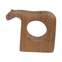 Vintage Hand Carved Napkin Rings, Set of 5 Wooden Safari Animal Napkin Holders, Kenyan Folk Art Table Decor, African Animal Hostess Gift