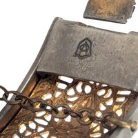 Vintage Gold Filigree Bangle: Green Stone Art Nouveau Cuff