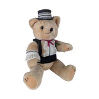 Vintage Plush Bride & Groom Teddy Bears: Posable Wedding Decor