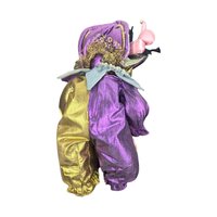 Vintage Harlequin Jester Porcelain Doll: Collectible Clown Decor