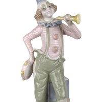 Vintage Porcelain Clown Figurine: 12" Collectible Circus Decor