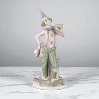 Vintage Porcelain Clown Figurine: 12" Collectible Circus Decor