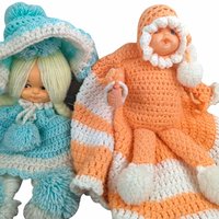 Vintage Hand Crocheted Dolls: Nursery Decor, Collectible Art