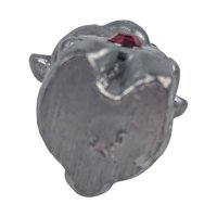 Vintage Pewter Bear Figurine: Miniature Bear Holding Red Crystal Heart Collectible