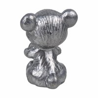 Vintage Pewter Bear Figurine: Miniature Bear Holding Red Crystal Heart Collectible