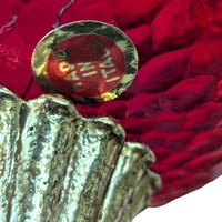 Vintage Brass Wall Sconces: Ornate Italian Candle Holders with Red Votives