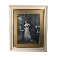 Framed Victorian Print: Woman Gazing at Moon - Ullman Mfg Co 1898