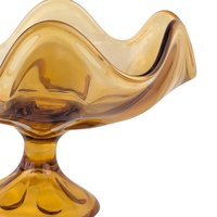 Vintage Viking Amber Glass Compote Dish: Mid-Century Modern Bowl