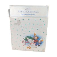 Vintage 1984 Hey Diddle Diddle Bowl Set: Avon Ceramic Child's Dish and Spoon