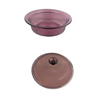 Vintage Cranberry Visions 2.5 Quart Casserole: Corning Glass Pan with Pyrex Lid