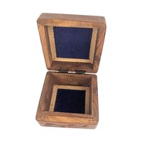 Vintage Carved Wooden Box: Hand Carved Indian Wood, Inlay Trinket or Jewelry Box