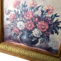 Vintage Floral Lithograph Prints: Framed Still Life Art Treasure Pair