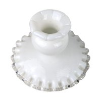 Vintage Fenton Silver Crest Milk Glass Candle Holders: Taper Candle Pair