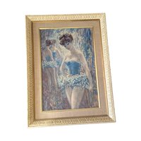 Vintage Ballerina Prints: Framed Ballet Wall Art - Pink & Blue