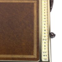 Vintage Cavalier List Finder Index: Bates Brown Faux Leather Desk Organizer