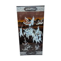 Vintage Vietnamese Mother of Pearl Panel: Imperial Procession Lacquerware Wall Art