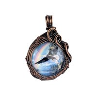 Handmade Copper Wire Eagle Pendant: Patriotic Wildlife Jewelry