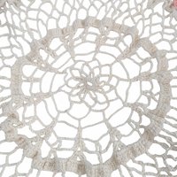Vintage Crocheted Doily: Large Cream & Pink Hand-Knit Lace Centerpiece