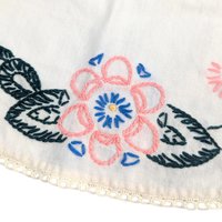 Vintage Embroidered Doilies: Set of Two Floral Linens with Crochet Edge