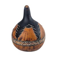 Vintage Gourd Nativity Scene: Hand Painted Peruvian Folk Art Retablo