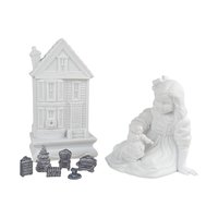 Vintage Dept 56 A Christmas Dollhouse: Winter Silhouette, 8-Piece Porcelain Figurine Set