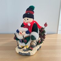 Vintage Grandeur Noel Snowman Figure, Your Choice: Skiing, Tire Swing, or Holiday Collectible