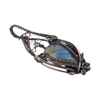 Tree of Life Labradorite Pendant: Wire Wrapped Copper Statement Jewelry