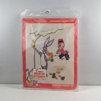 Vintage 1978 Bugs Bunny Embroidery Kit: Elmer Fudd Creative Stitchery Craft