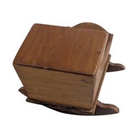 Vintage Wooden Doll Cradle: Handmade Rocking Bed for Small Dolls Toy Furniture