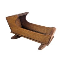 Vintage Wooden Doll Cradle: Handmade Rocking Bed for Small Dolls Toy Furniture