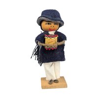 Vintage Ecuadorian Musician Set: Handmade Folk Art Wood Dolls