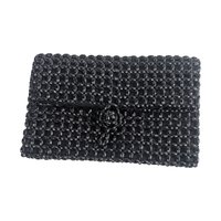 Vintage Barbara Lee Beaded Black Bag: Formal Evening Clutch Purse