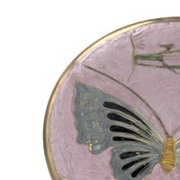 Vintage Brass Enamel Butterfly Plate: Decorative Wall Hanging Made in India