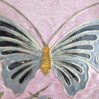 Vintage Brass Enamel Butterfly Plate: Decorative Wall Hanging Made in India