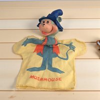 Vintage 1964 Mushmouse Hand Puppet: Ideal Toy Hanna Barbera Cartoon Character